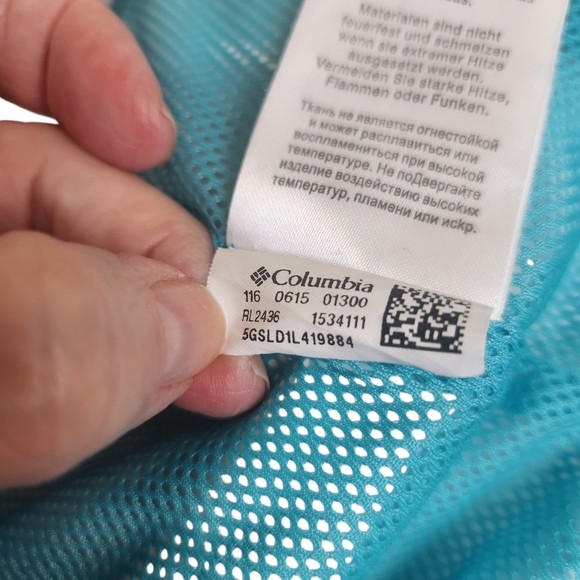 Columbia Women's Gorpcore Waterproof Full Zip Nylon Windbreaker Hoodie Aqua XS - Picture 11 of 13